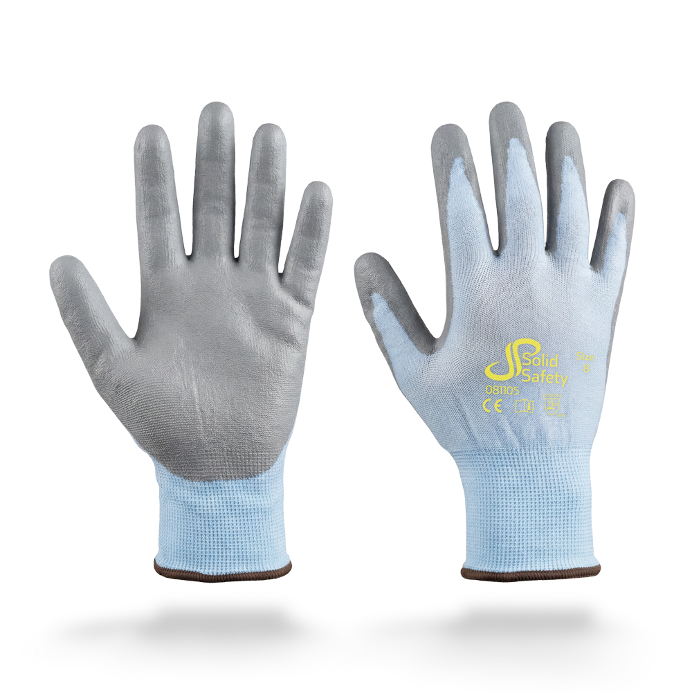 Schnittschutzhandschuh, Größe 8, grau, SolidSafety Cut Light