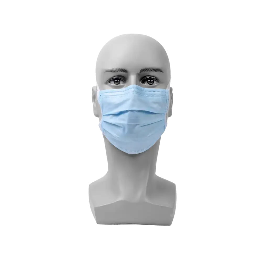 OP-Maske, blau, mit Antibeschlag-Funktion, FOG STOP, 4-lagig, zum Binden, Med-Comfort